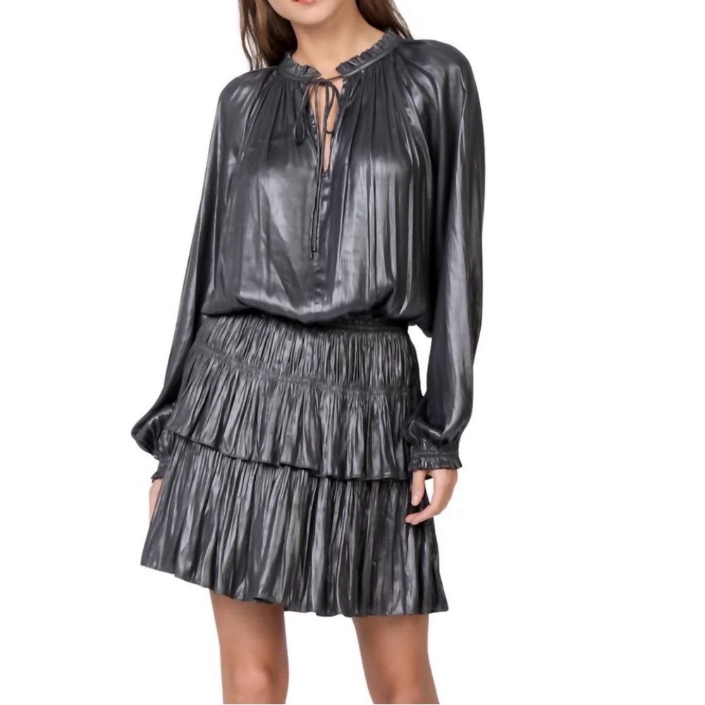 Current Air metallic pleated dress